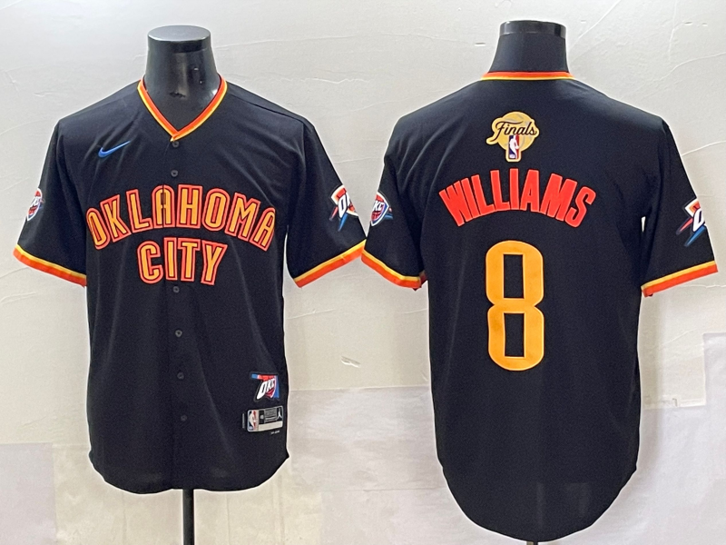 Men 2025 Oklahoma City Thunder #8 Williams black NBA Jersey style 12